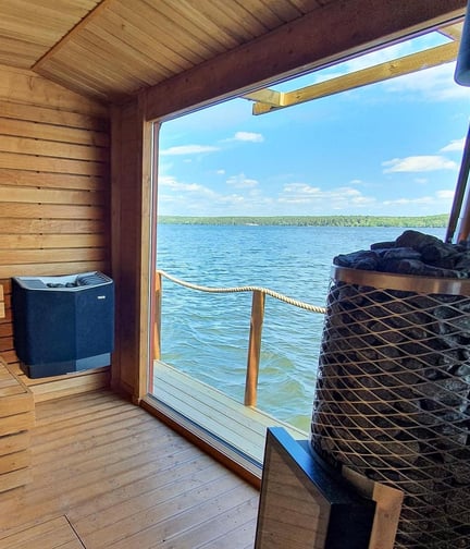 View from the floating sauna