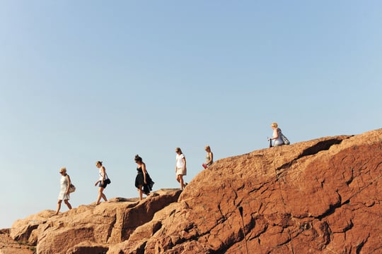 Guests walking on the kliffs