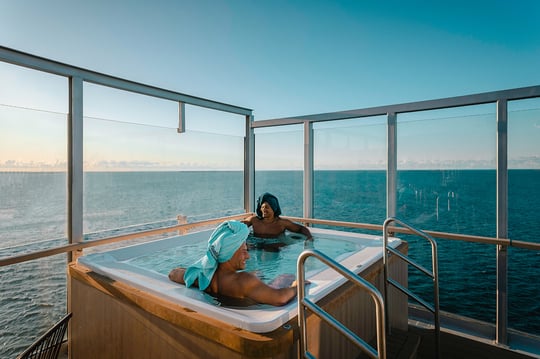 A couple in the jacuzzi