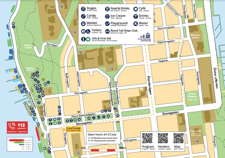 Map of the event area of the Tall Ships Race