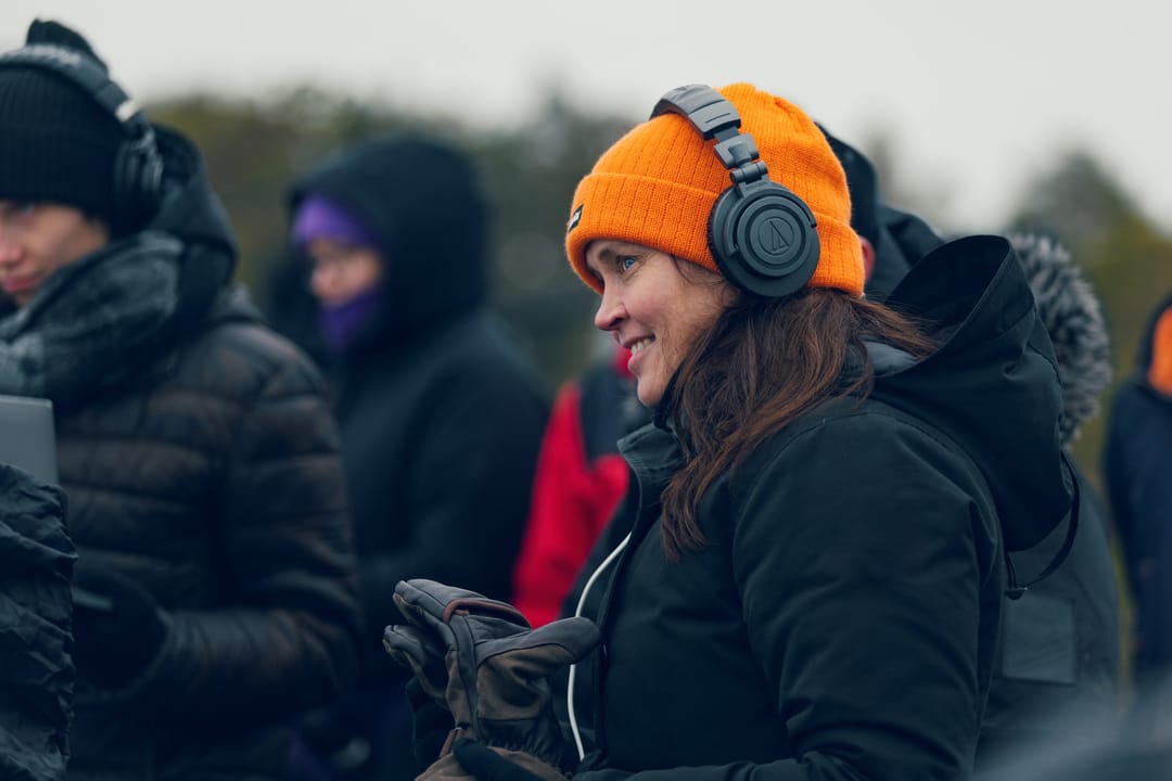Film crew on the set of Stormskär's Maja
